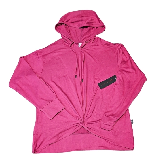 NWT Bally Total Fitness Hot Pink Lightweight Hooded Sweatshirt Size Large Q36‎ - Picture 1 of 11